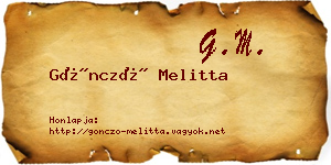 Göncző Melitta névjegykártya